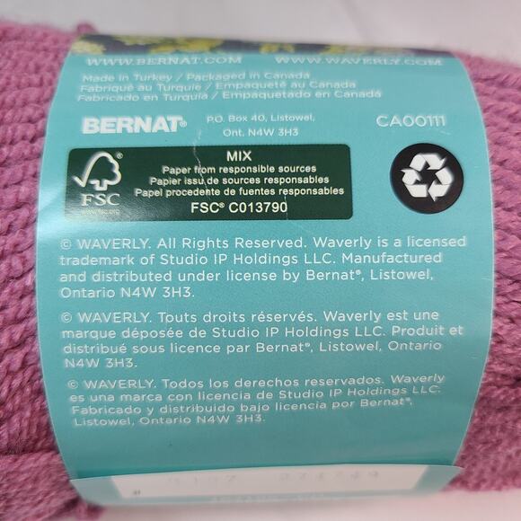 Bernat Yarn Mauve Glow Waverly Acrylic 3.5 oz each - Lot of 2 - Picture 5 of 7